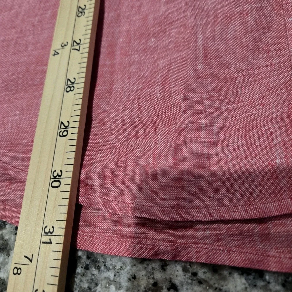 Brooks Brothers 1818 100% Irish Linen Long Sleeve Red Button Up Shirt Sz Large - Picture 5 of 10